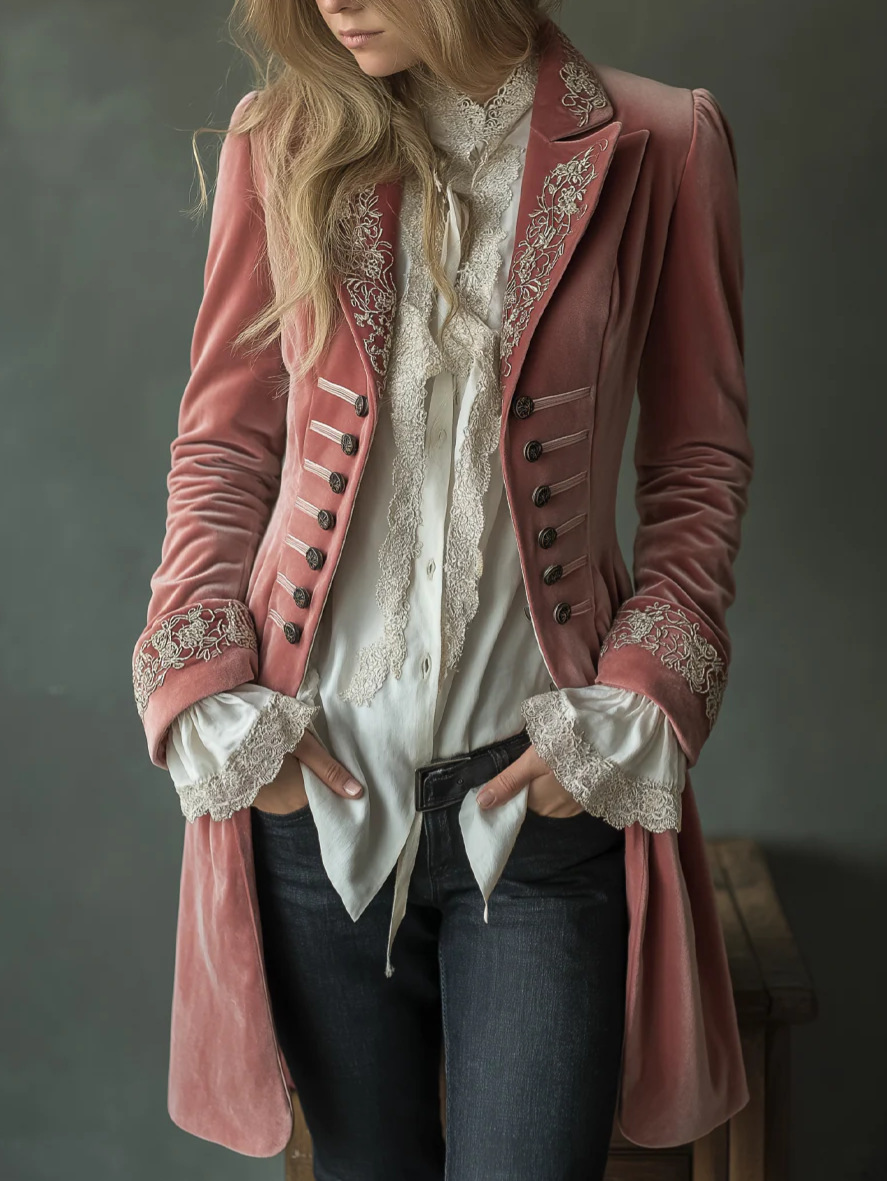 Velvet Blazer Vintage - Элегантный шикарный бархатный пиджак для женщин,