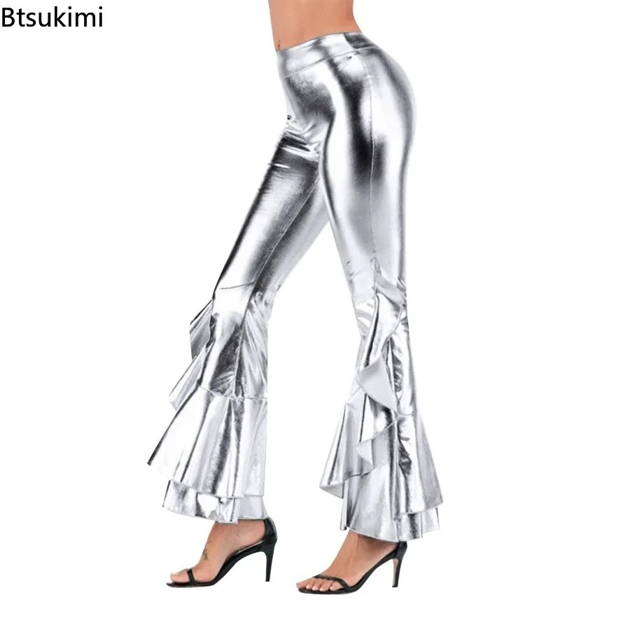 Женские блестящие брюки-клеш с – обзор и цена Wide Leg Trouser 70S